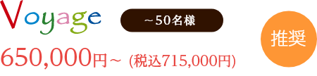【推奨】Voyage/～50名様/650,000円～ (税込715,000円)